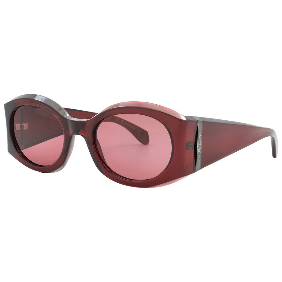 Salvatore Ferragamo Burgundy Oval Ladies Sunglasses SF2008S 612 55 - 3