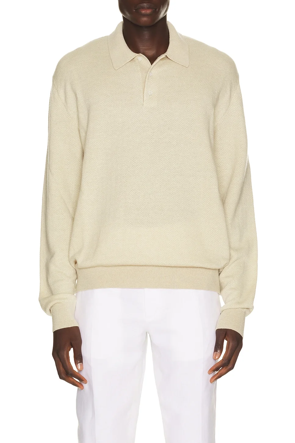 Long Sleeve Pattern Sweater Polo - 1