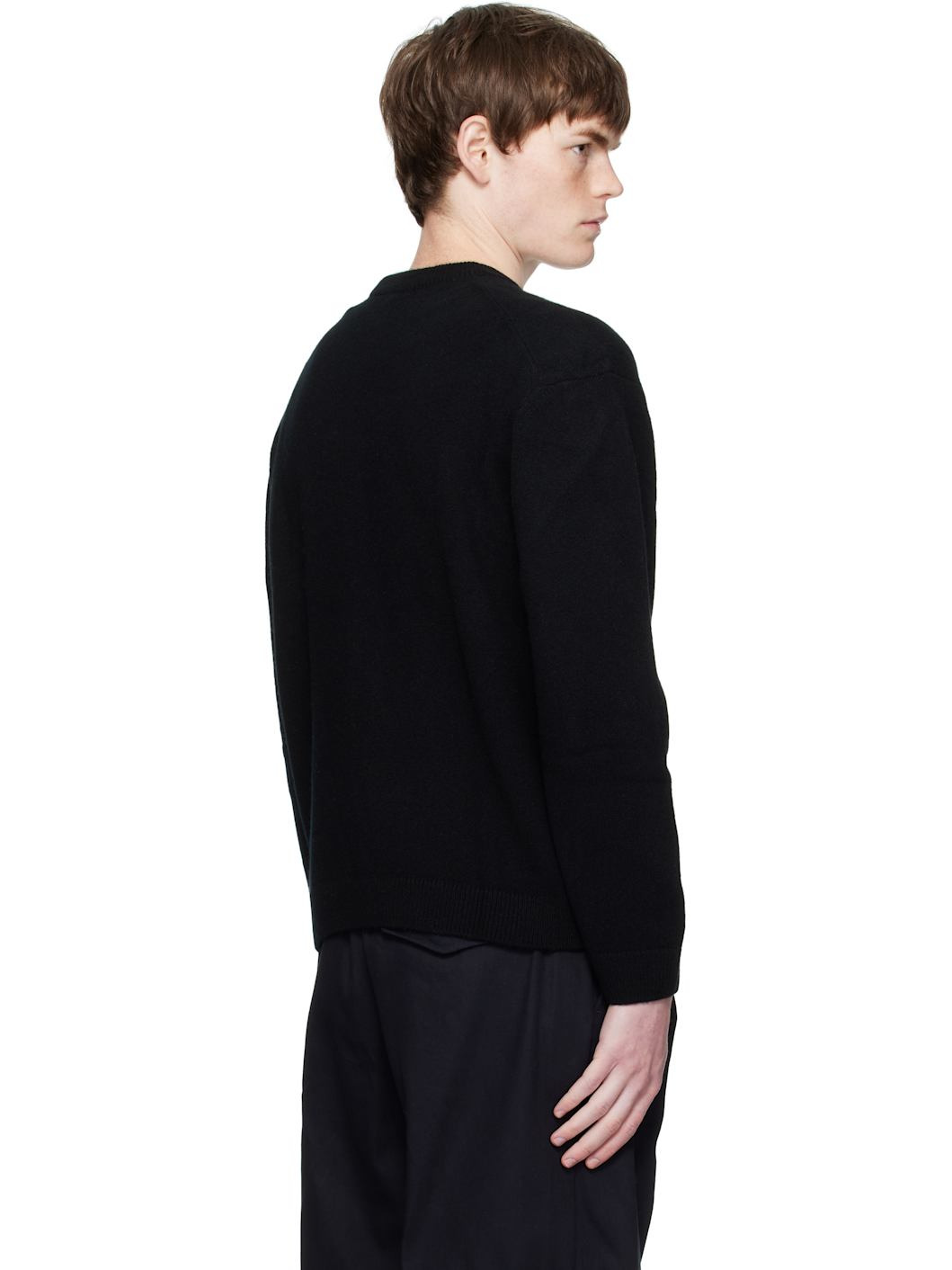 Black Fox Head Lambswool Comfort Sweater - 3