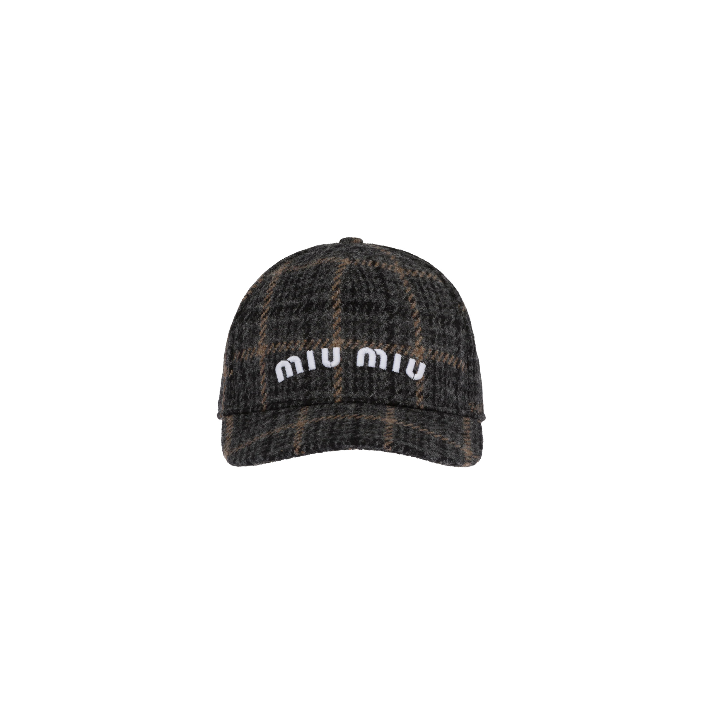 Plaid Shetland wool baseball cap - 1