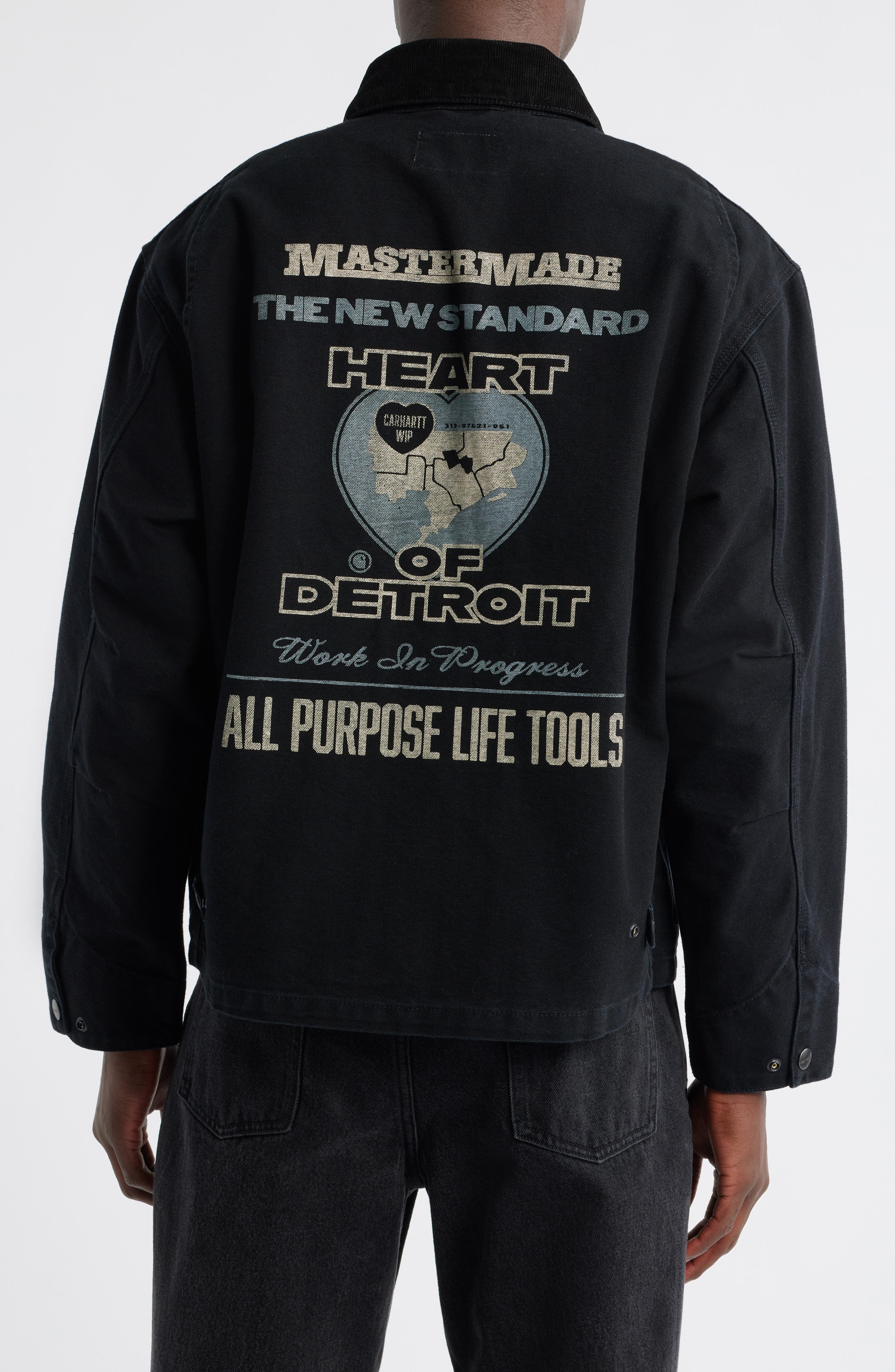 Carhartt Work In Progress OG Arcan Graphic Organic Cotton Canvas Jacket in Black /Black at Nordstrom - 2