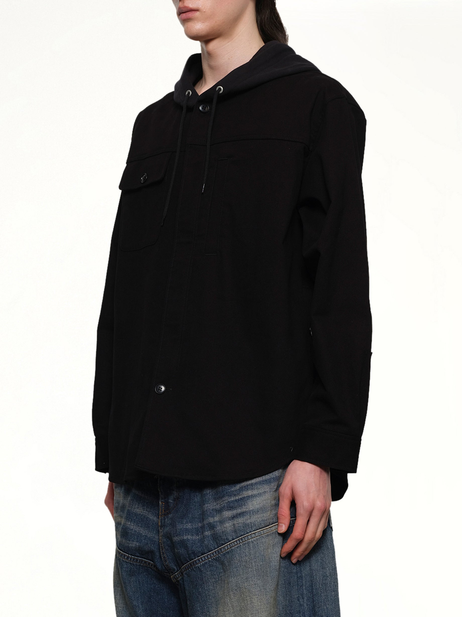 Hooded Blouse in Black - 3