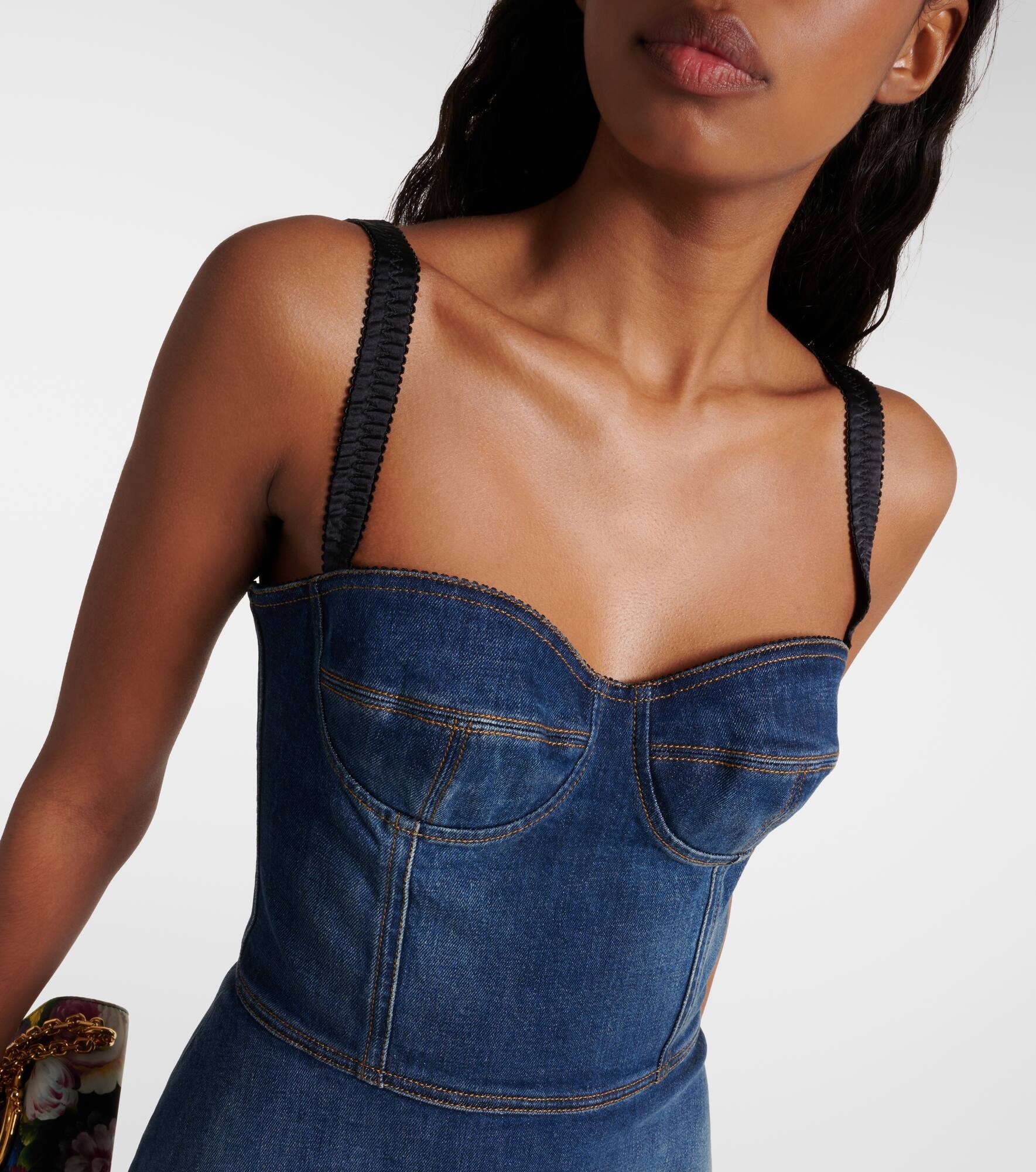 Corset denim minidress - 4