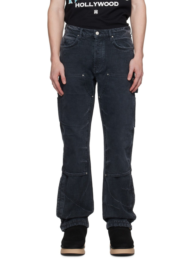 Black Jacquard Jeans - 1