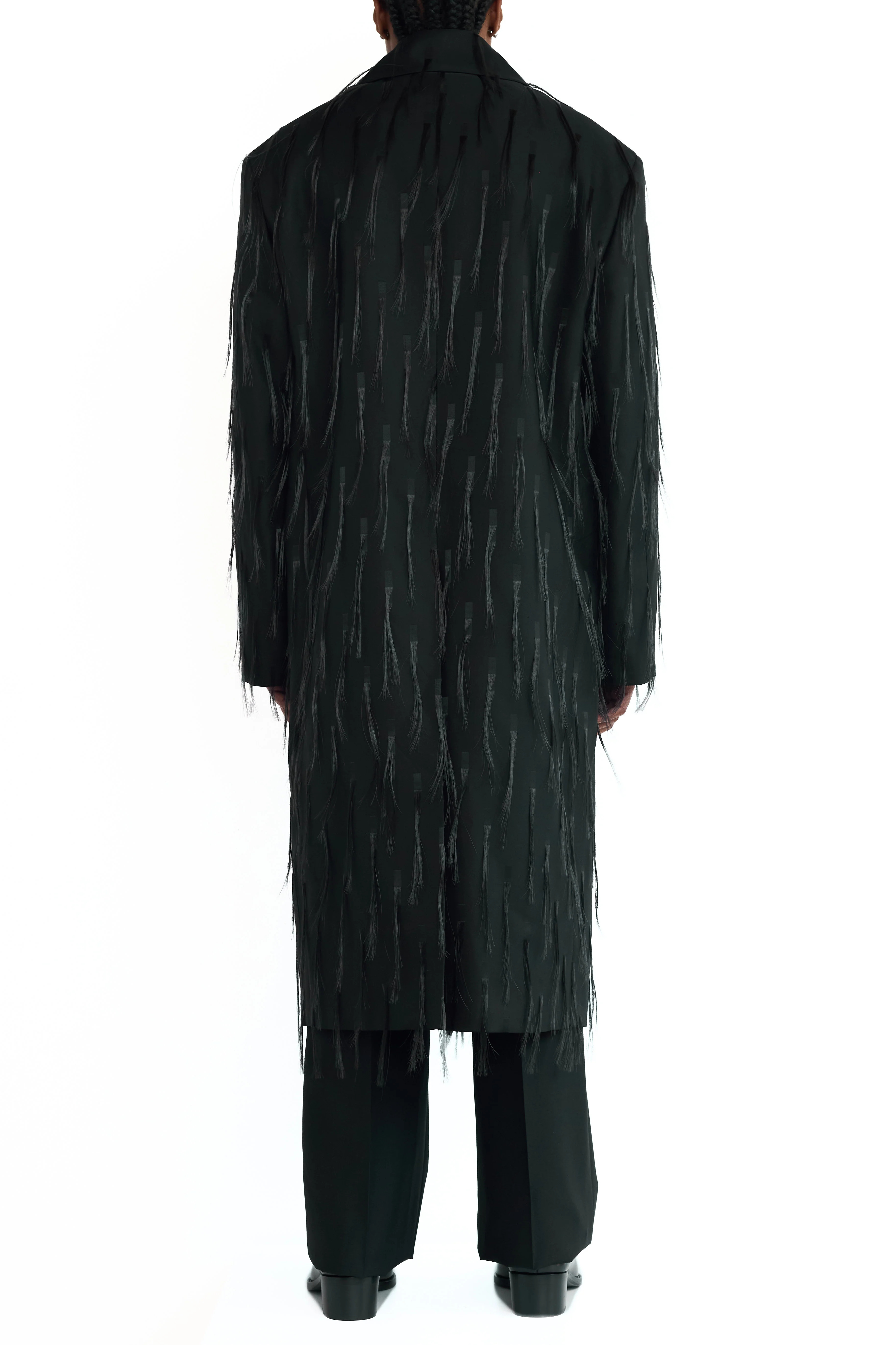 Jil Sander Spaced Out Nylon Fur Coat Black - 5