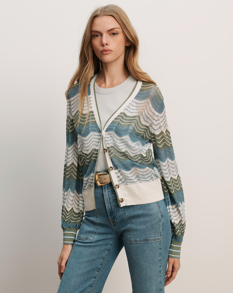 VERONICA BEARD LAURINOR LINEN-BLEND CARDIGAN outlook