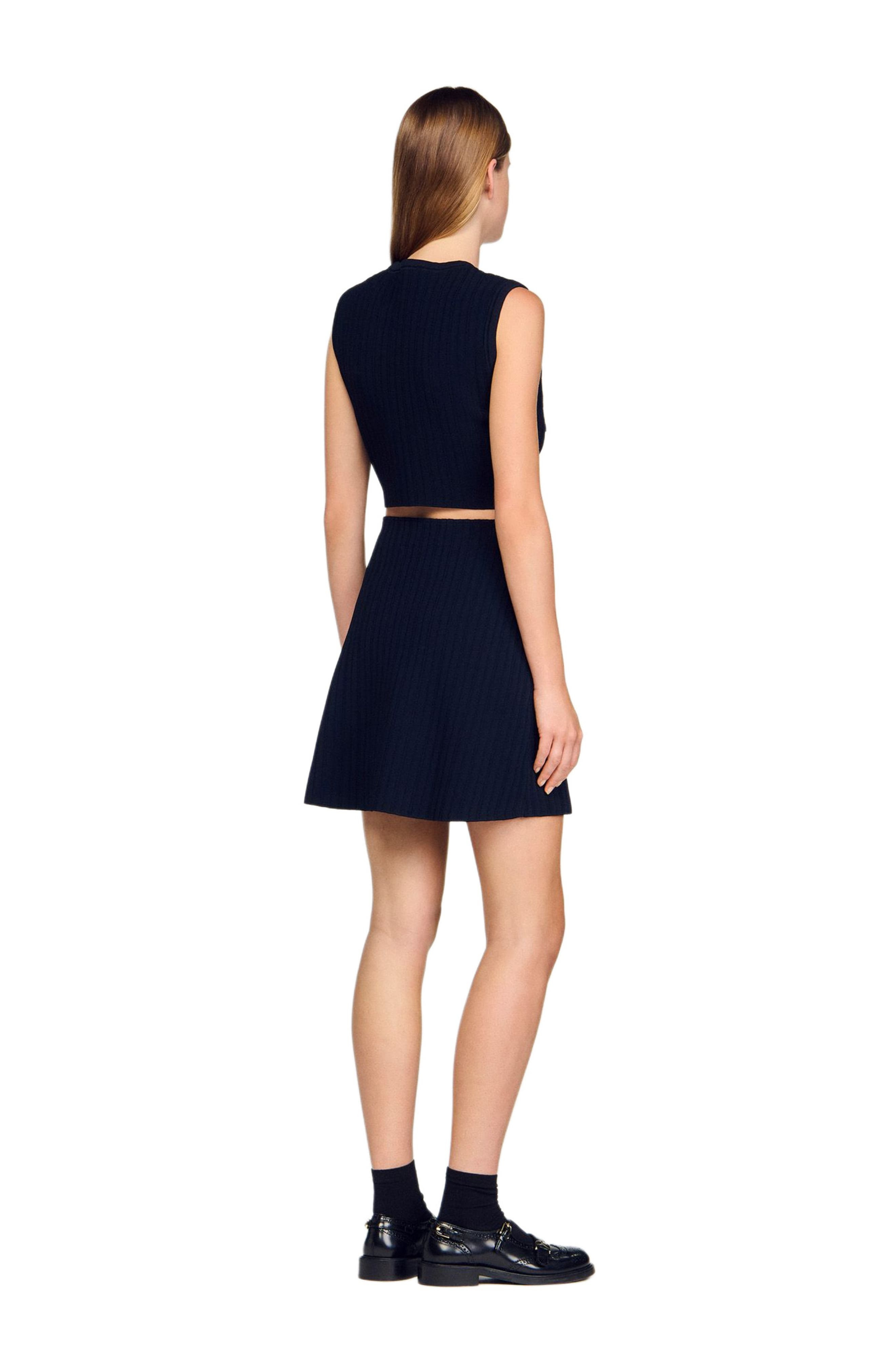 SANDRO Knit and denim top in Navy Blue at Nordstrom - 3