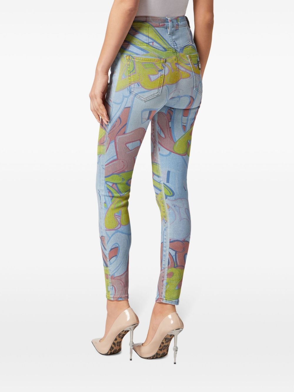 Bombing graffiti-print skinny jeans - 4