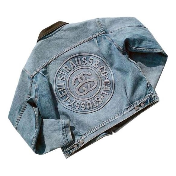 Stussy x Levi's Embossed Praglad Trucker Jacket 'Blue' STLV230221-001 - 3