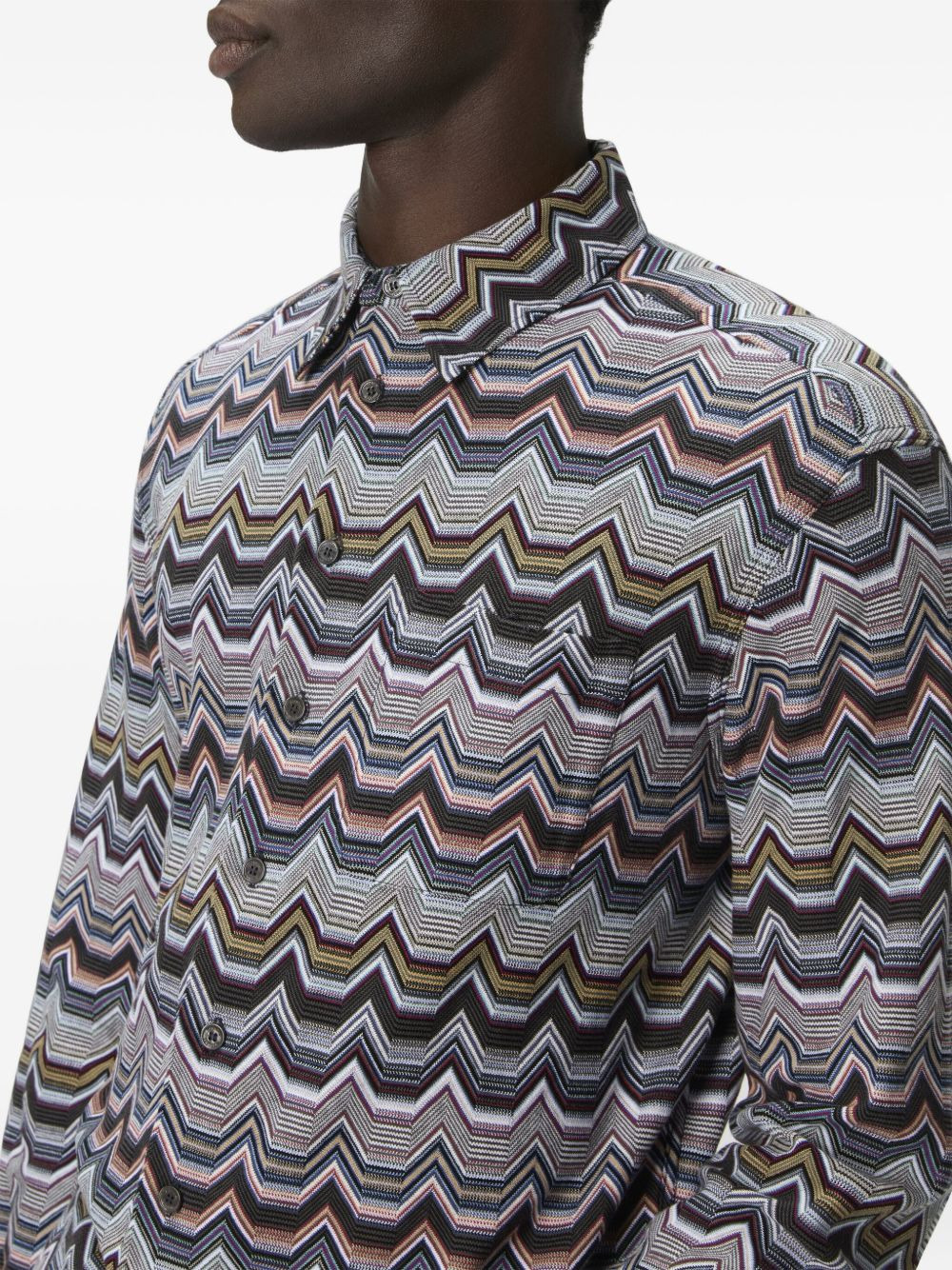 zigzag long-sleeved shirt - 4