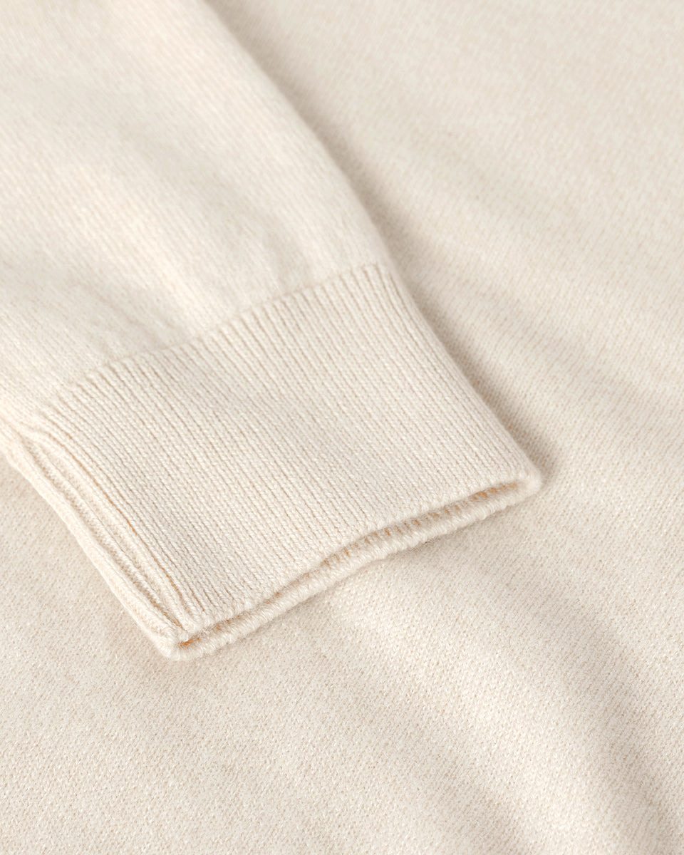 Classic Cashmere Cream Round Neck Jumper - 6
