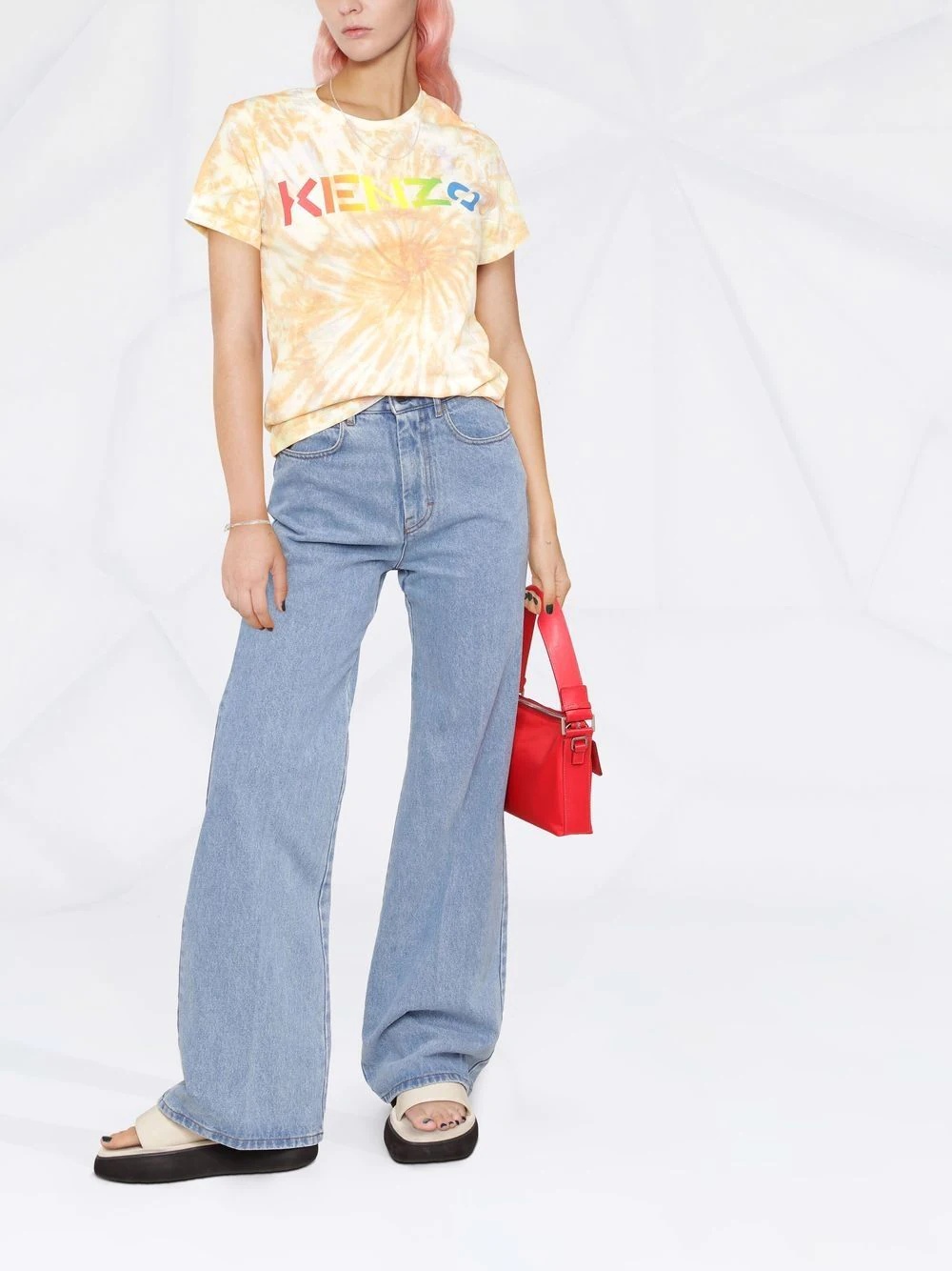 logo-print tie-dye T-shirt - 2