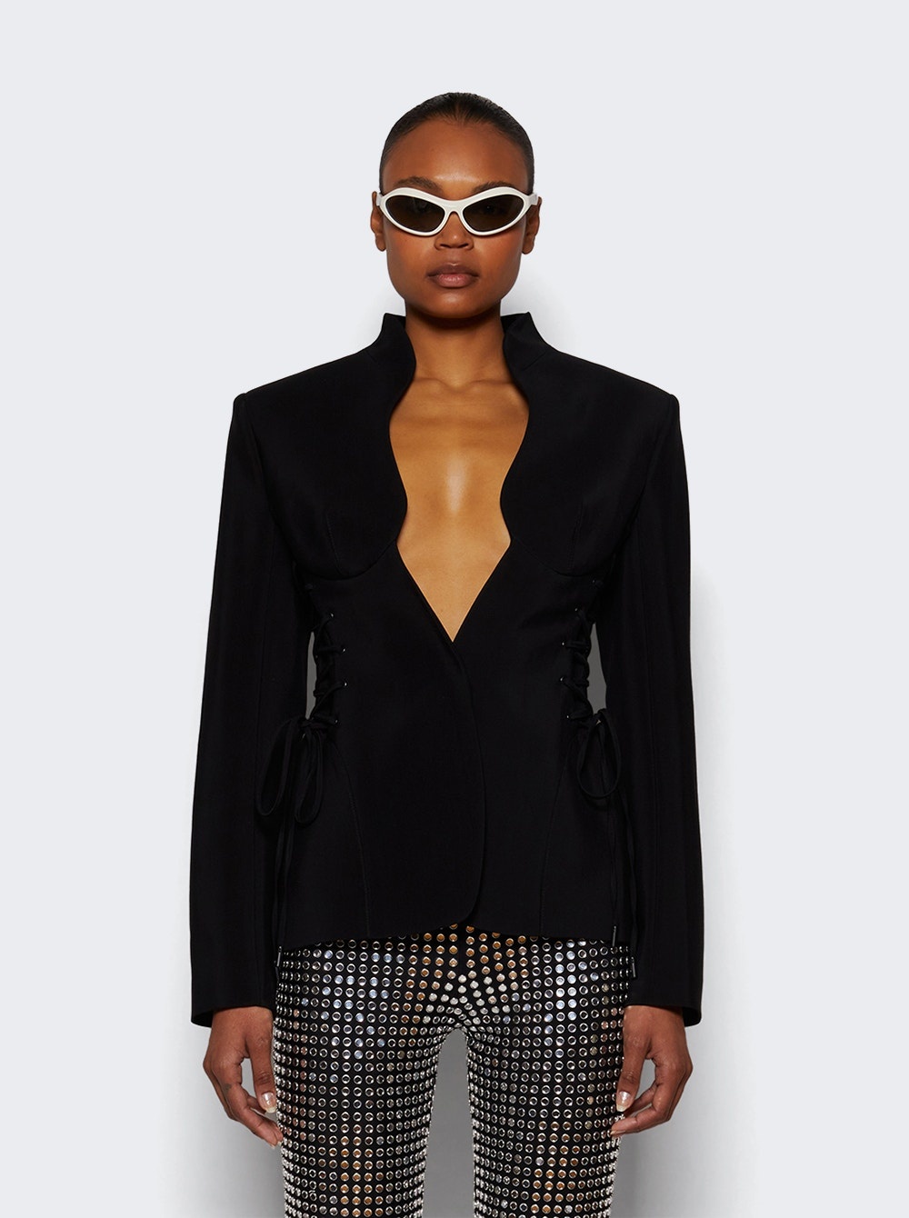 Sculptural Laced Jacket Black - 2