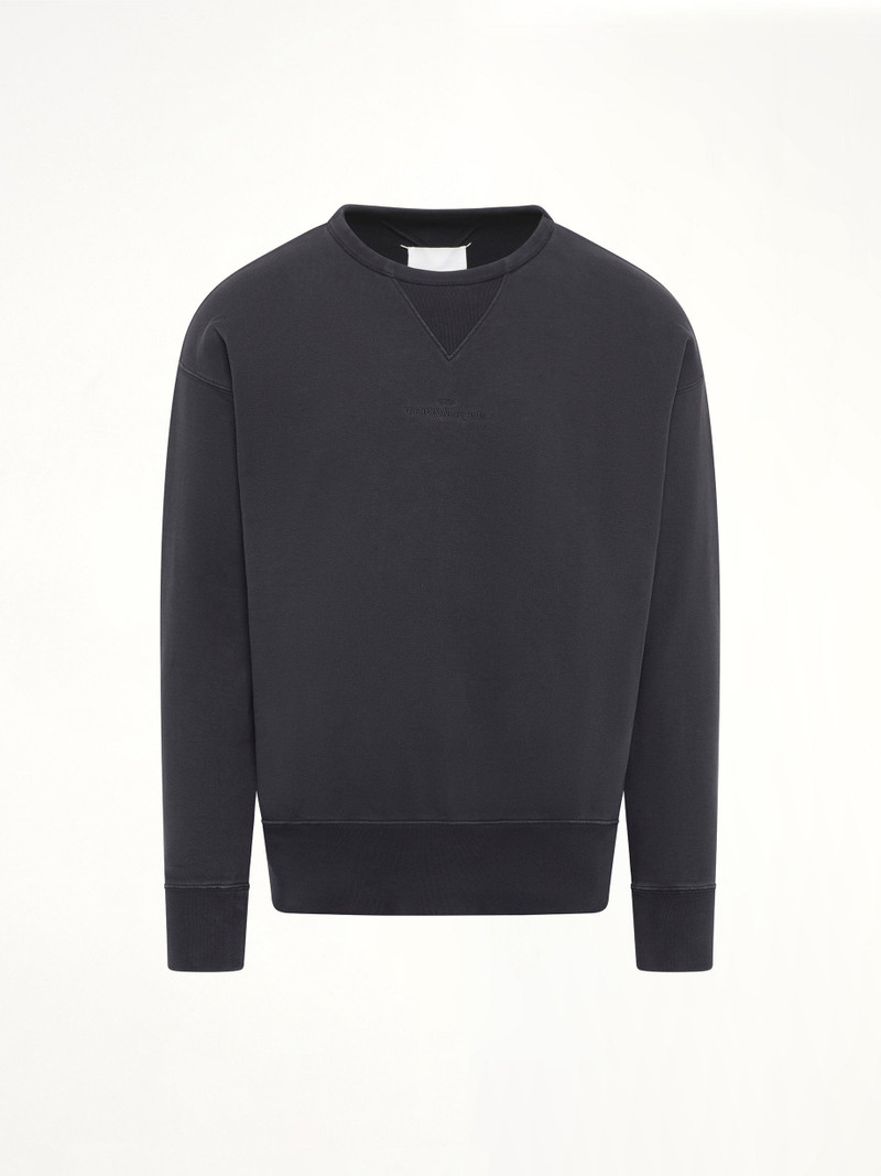 Maison Margiela Cotton Fleece Sweatshirt in Washed Black outlook