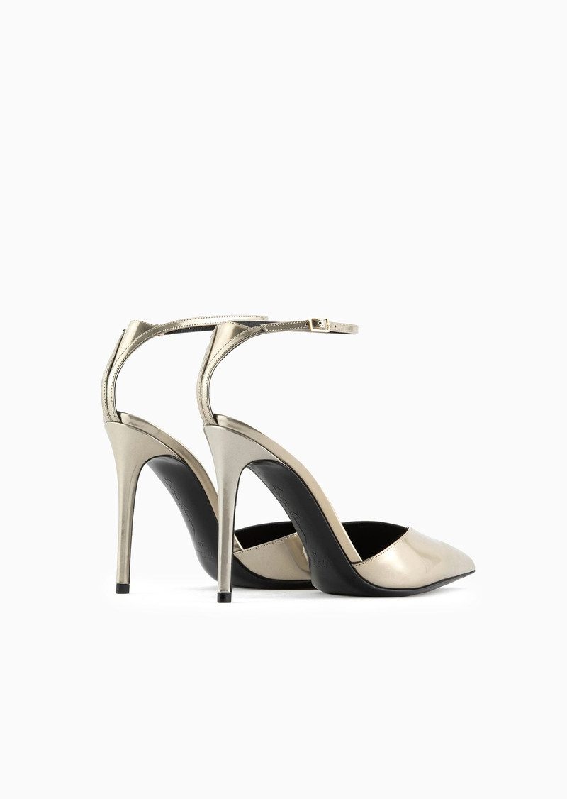GIORGIO ARMANI Metallic patent leather court shoes outlook