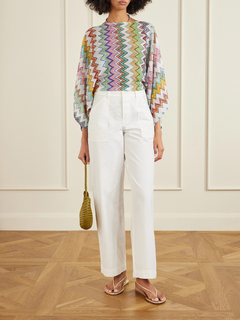 Missoni Striped Metallic Crochet-knit Blouse outlook