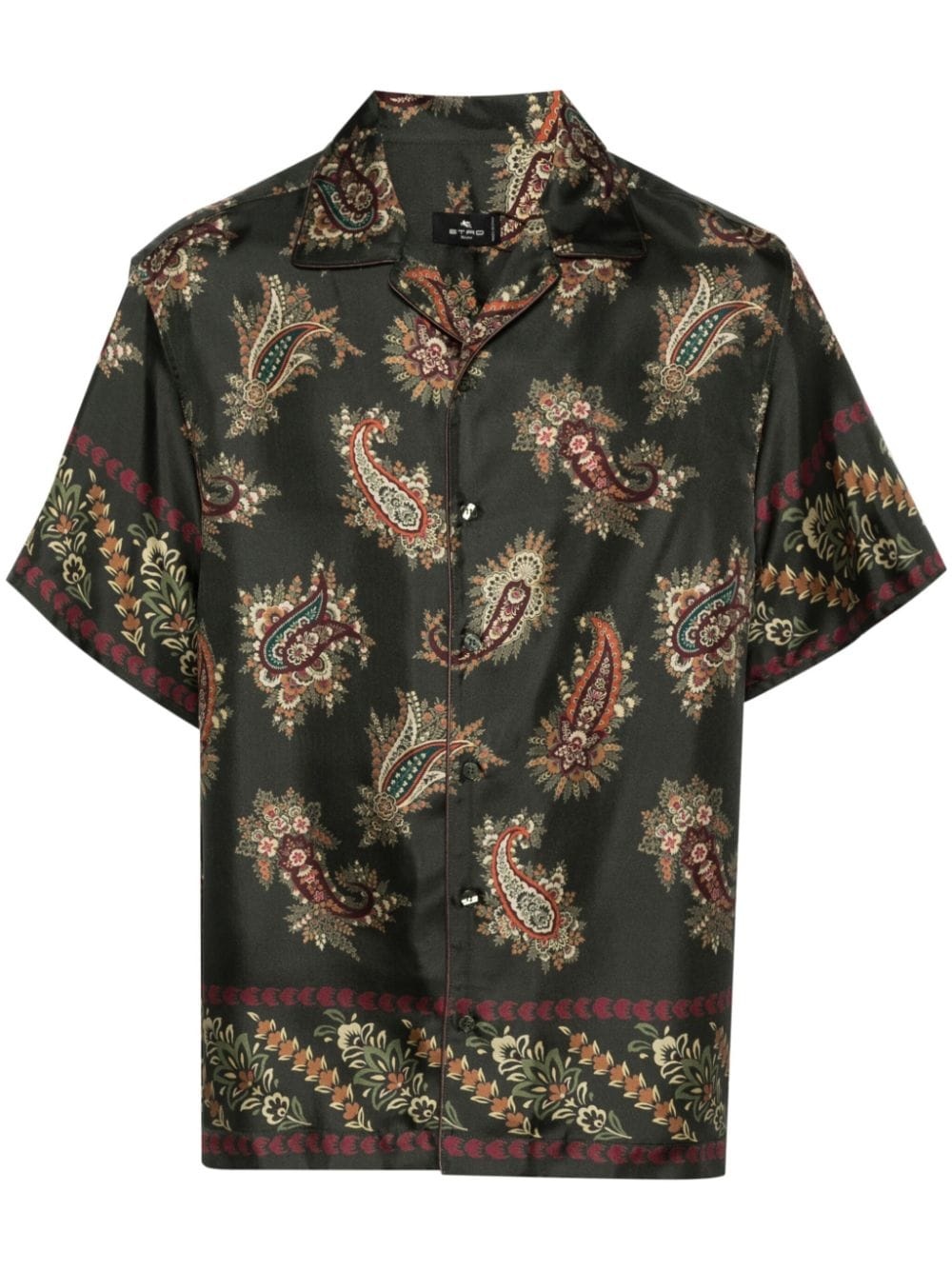 Paisley-print silk-satin shirt - 1