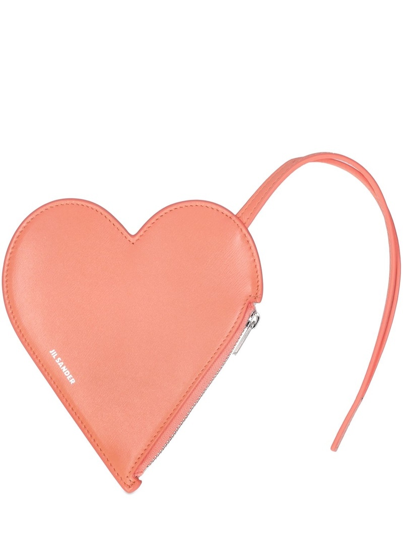 Leather heart-shaped pouch - 1