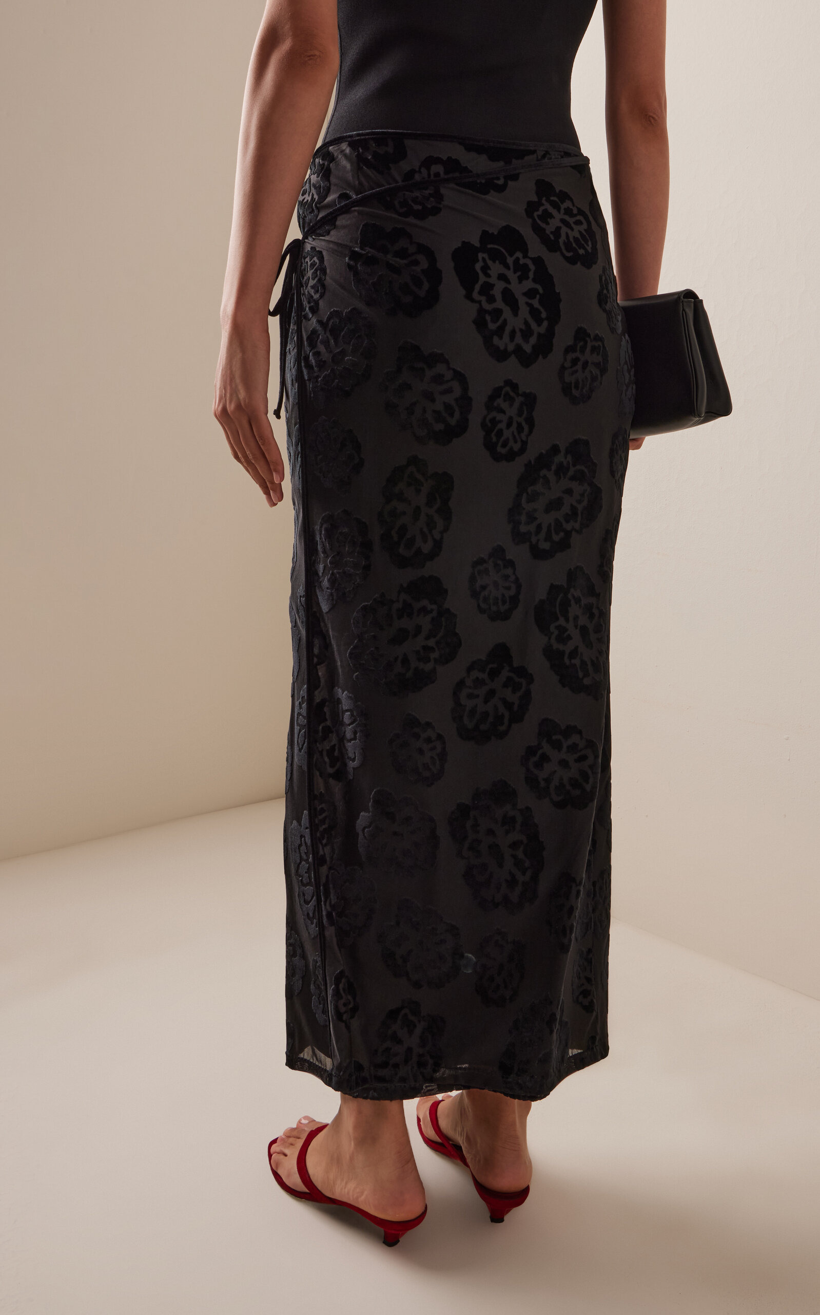 Vittoria Wrap-Effect Maxi Skirt black - 4