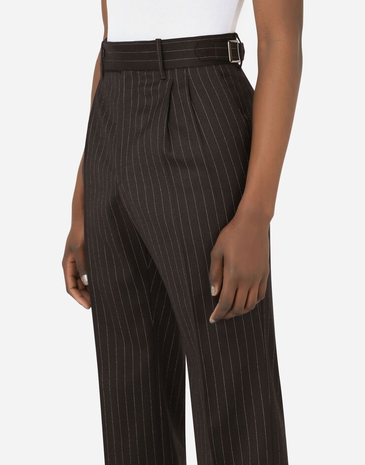 Pinstripe stretch wool pants - 4