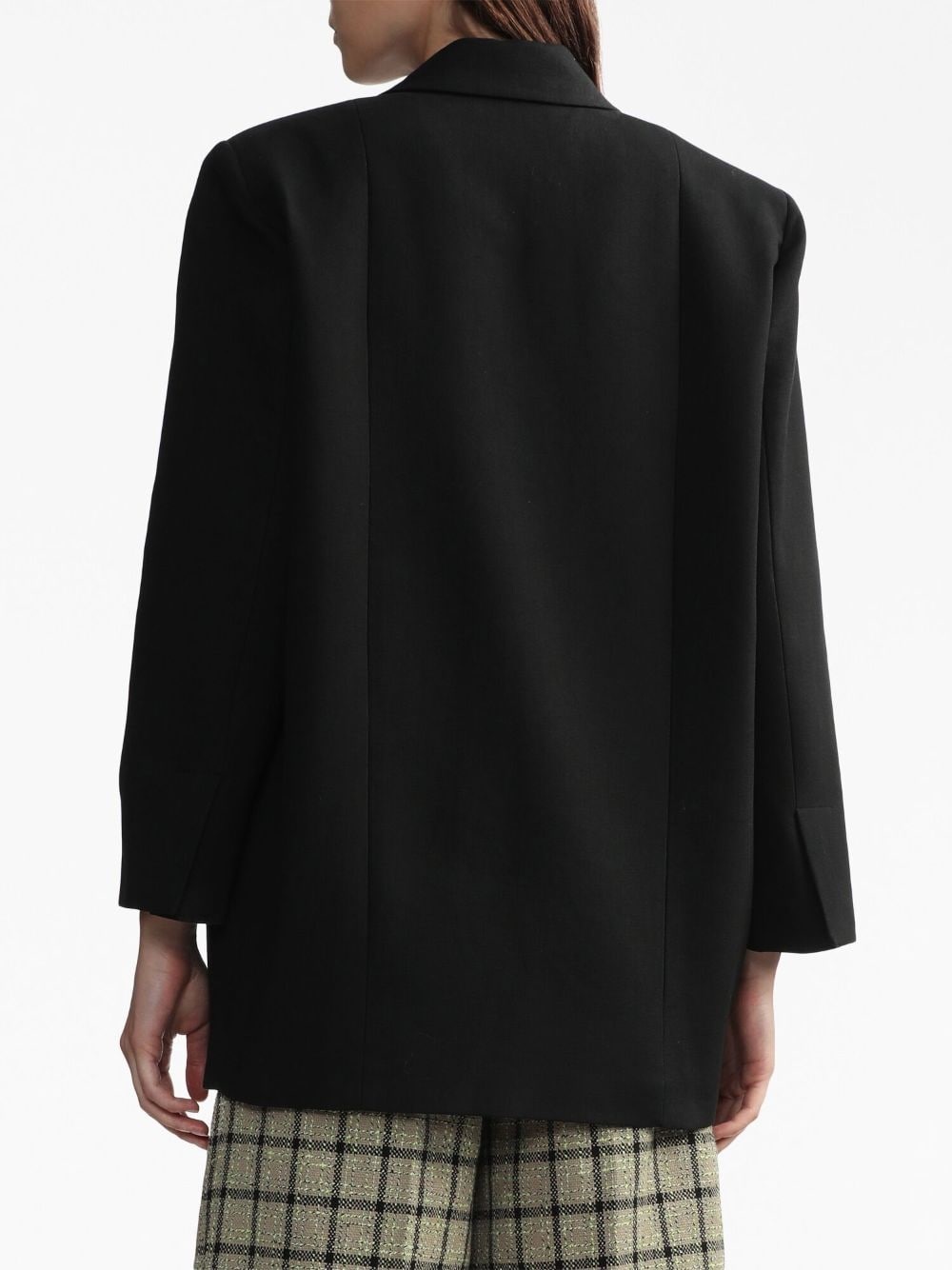 single-breasted shoulder-pads blazer - 4