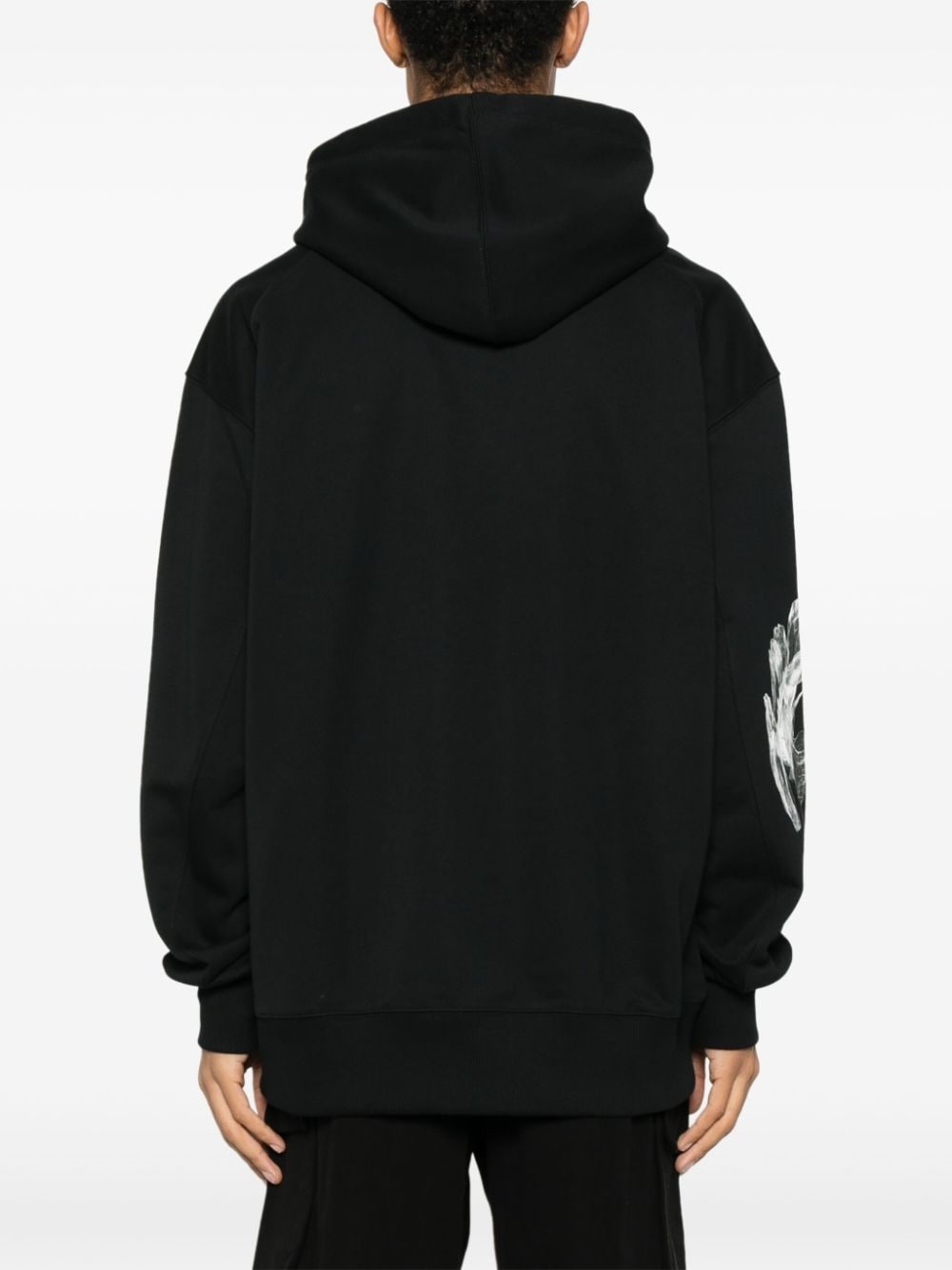 floral-print drawstring hoodie - 4