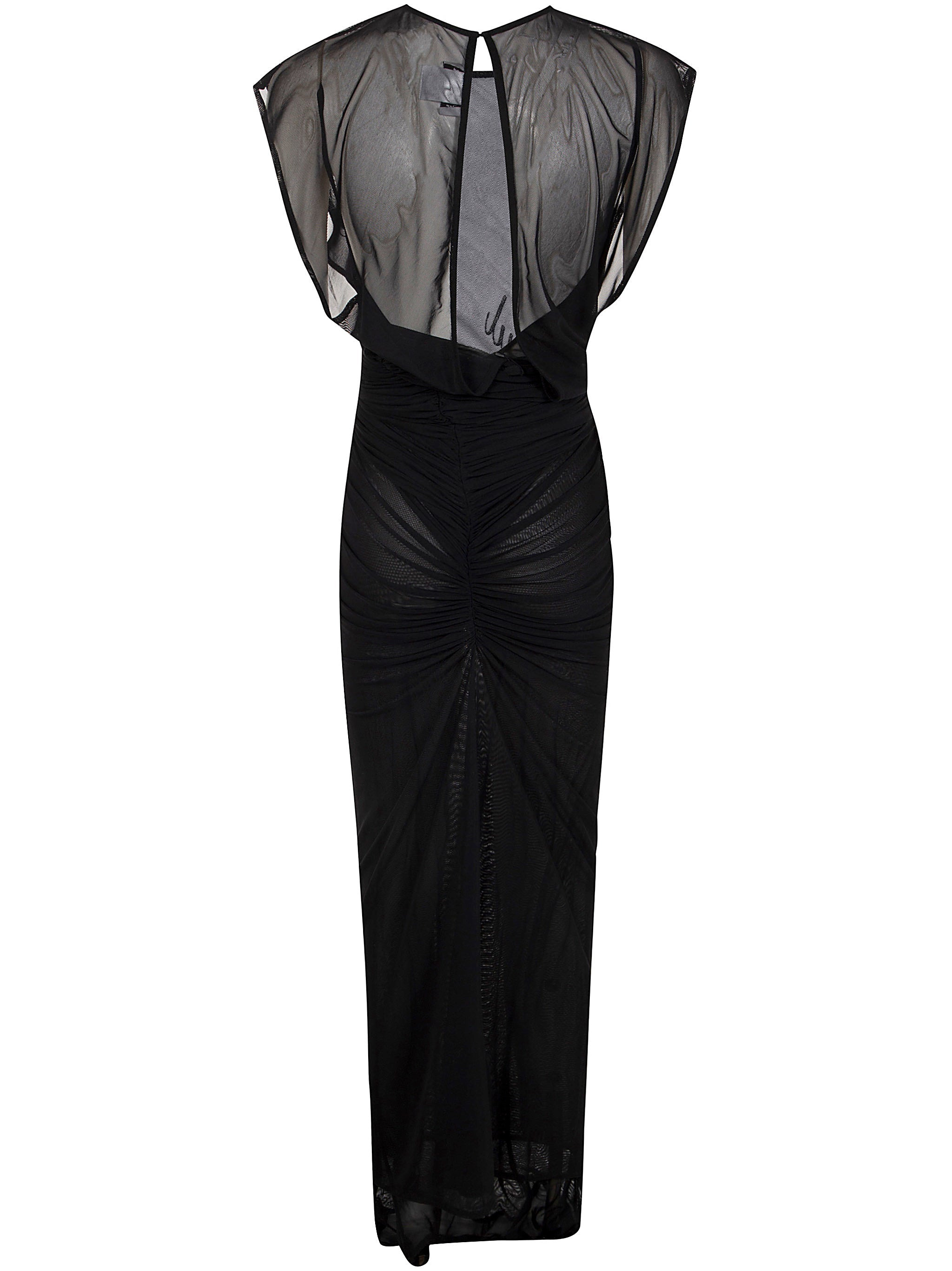 Jean Paul Gaultier Women Mesh Open Back Sleeveless Dress Velvet Flock "Jean Paul Gaultier" - 2