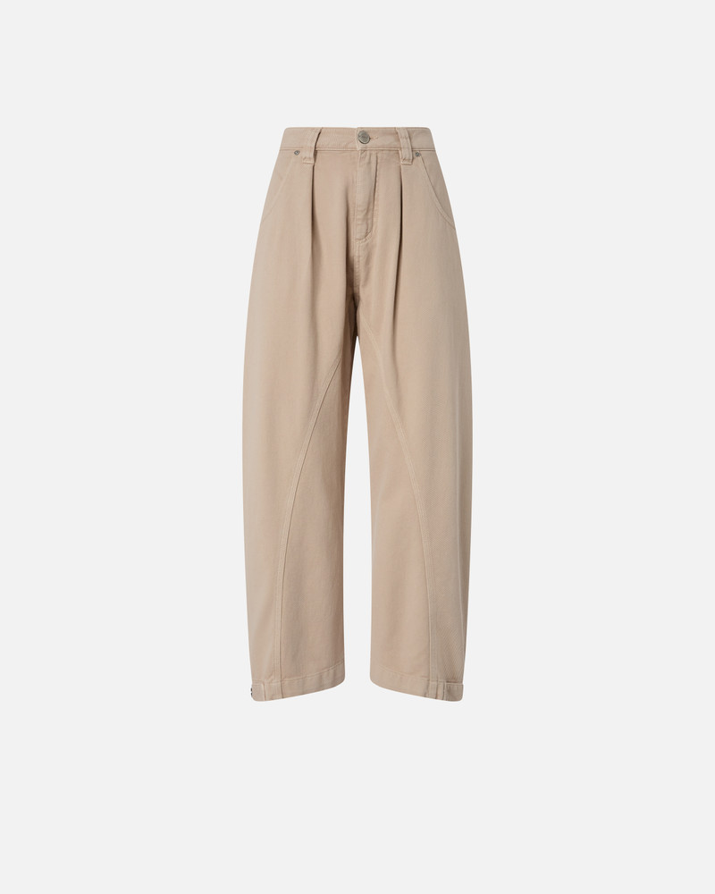 OLD-EFFECT LEATHER BALLOON TROUSERS 1