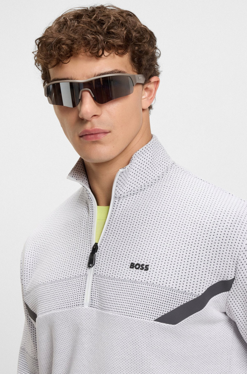 RELAXED-FIT ZIP-NECK SWEATSHIRT WITH QUILTED JACQUARD 3