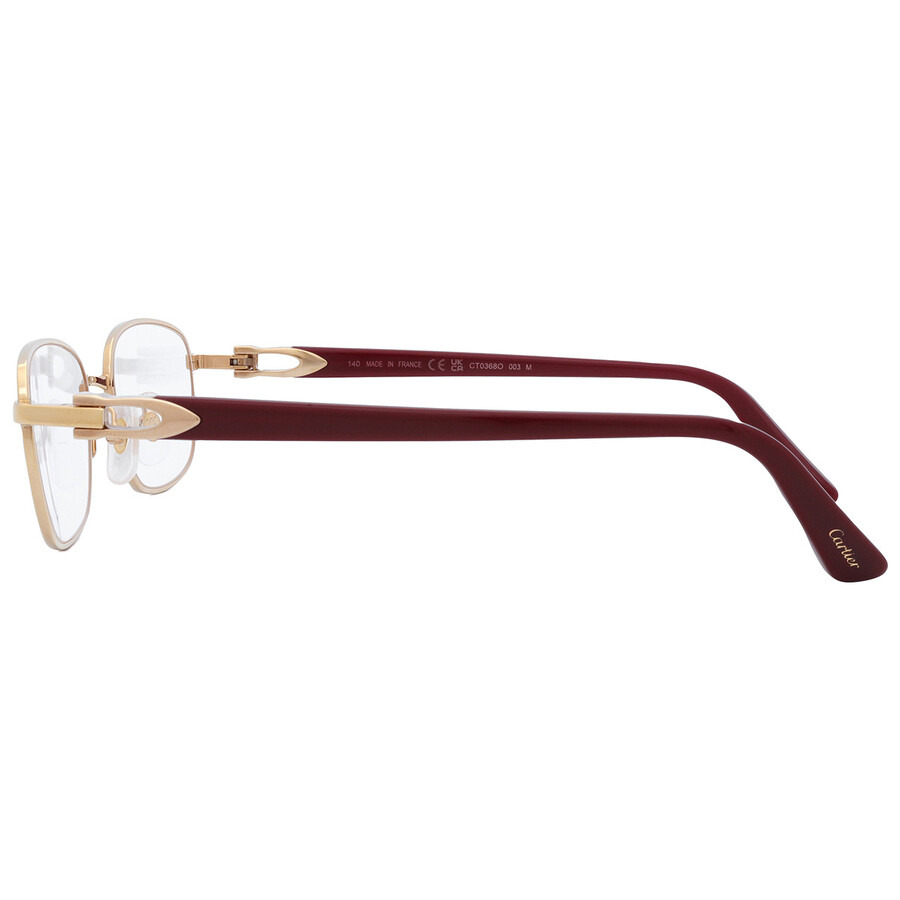 Cartier Demo Rectangular Ladies Eyeglasses CT0368O 003 52 - 5