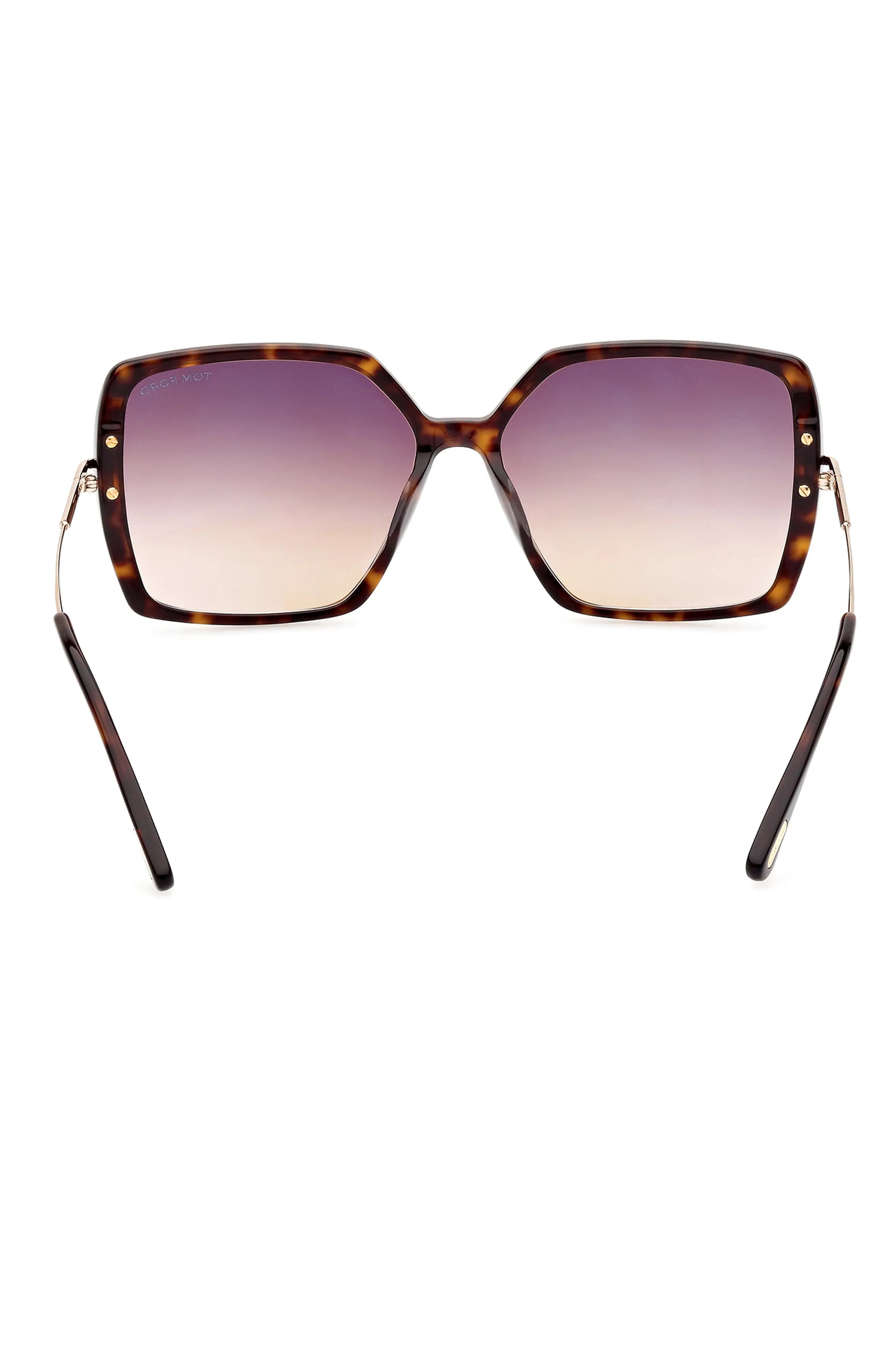 Joanna 59mm Gradient Butterfly Sunglasses in Shiny Havana Rose Gold /Brown - 6