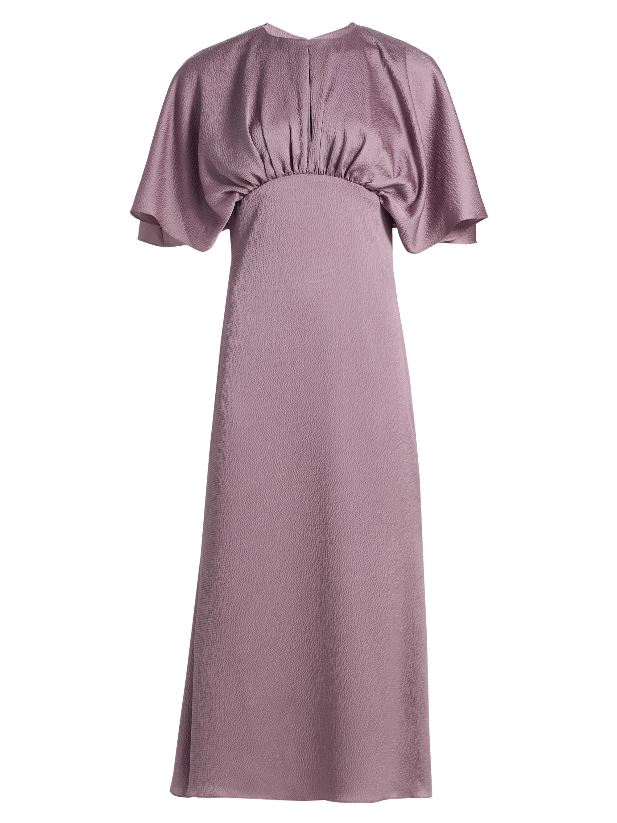 Women's Satin Flutter-Sleeve Midi-Dress - Iris - 1