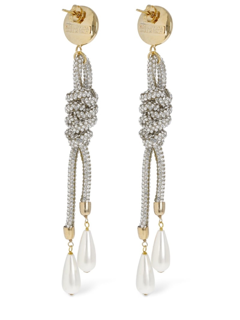 Gaia crystal & faux pearl earrings - 4