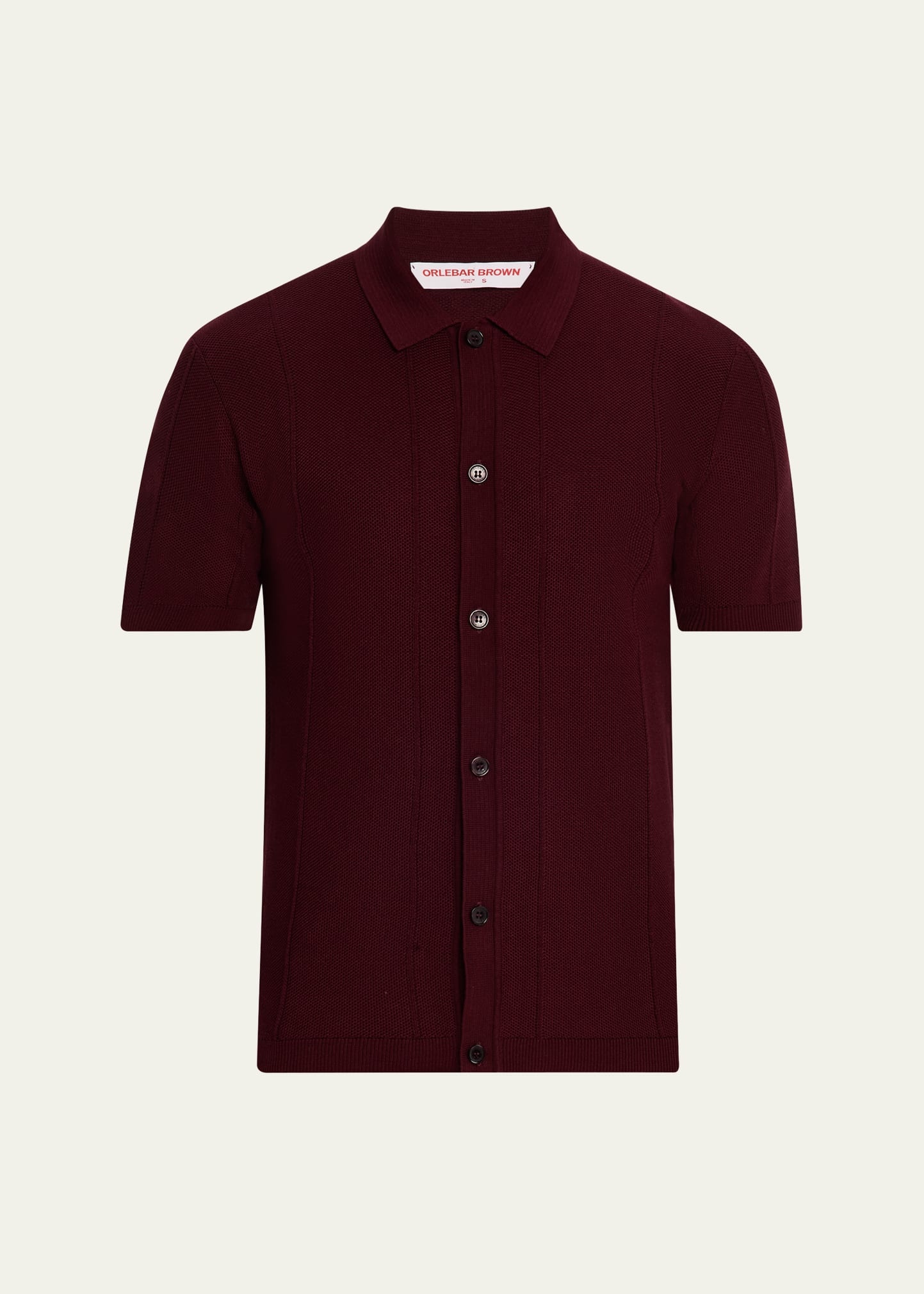 Men's Classic-Fit Pique Knit Short-Sleeve Shirt - 1