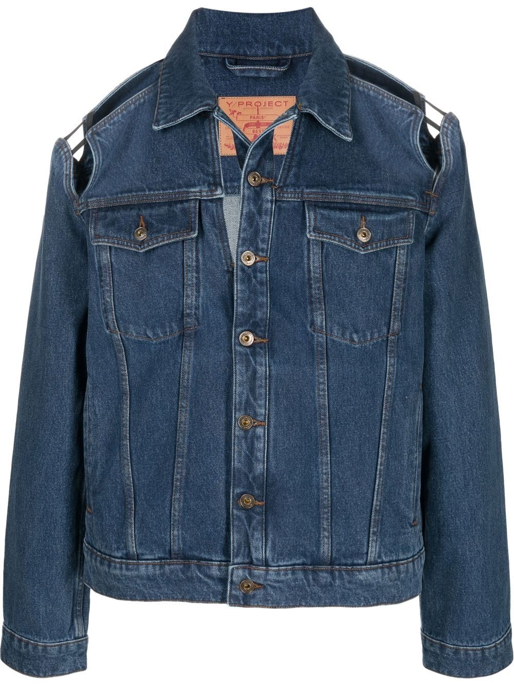 Peep Show cut-out denim jacket - 1