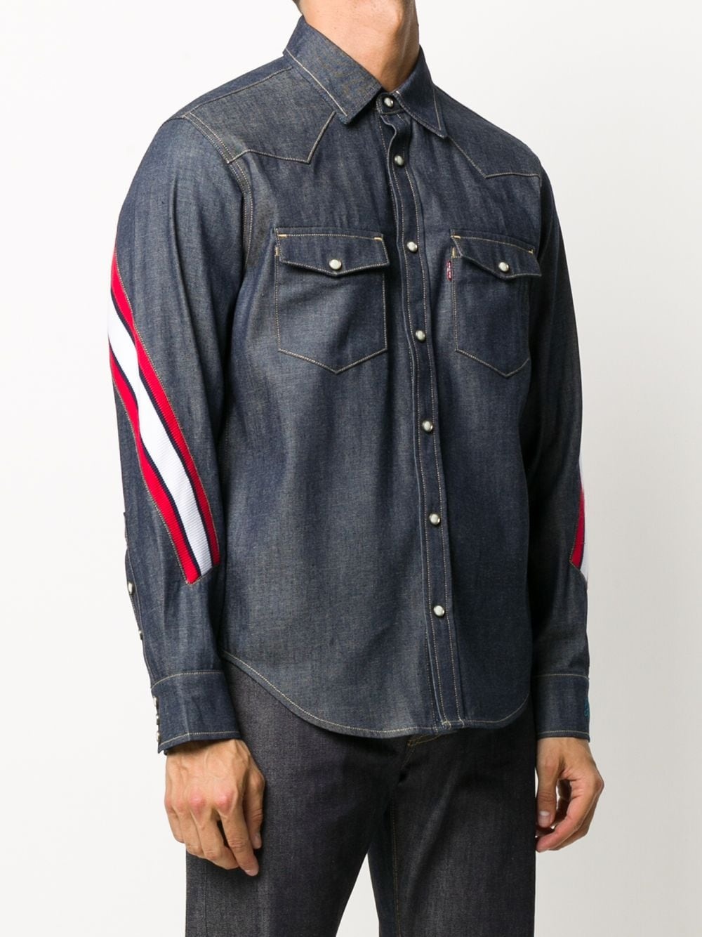 x Levi's striped denim shirt - 4