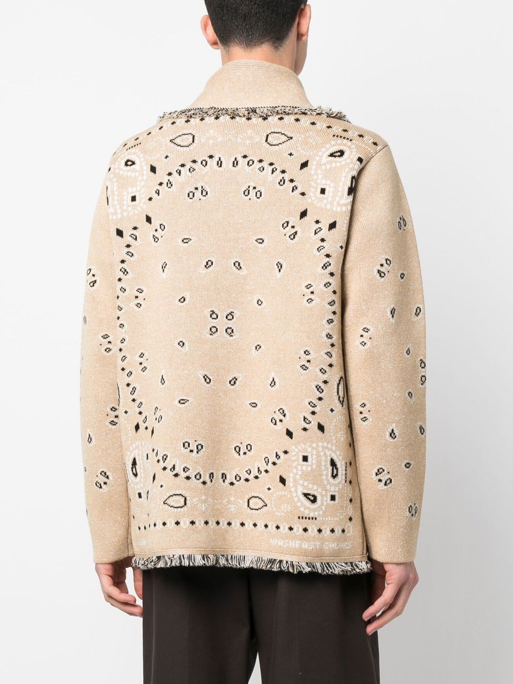 bandana-print jacquard knitted cardigan - 4