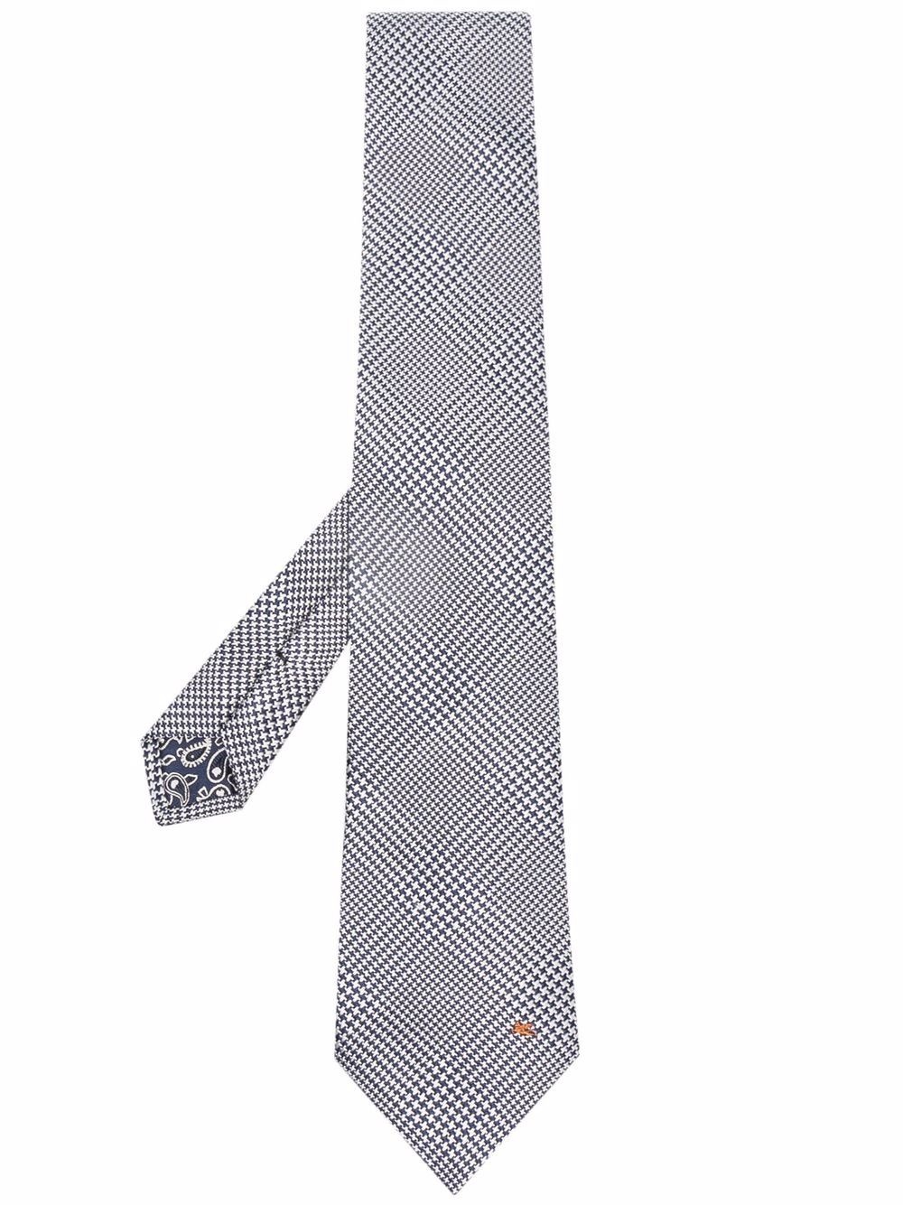 woven-check silk tie - 1