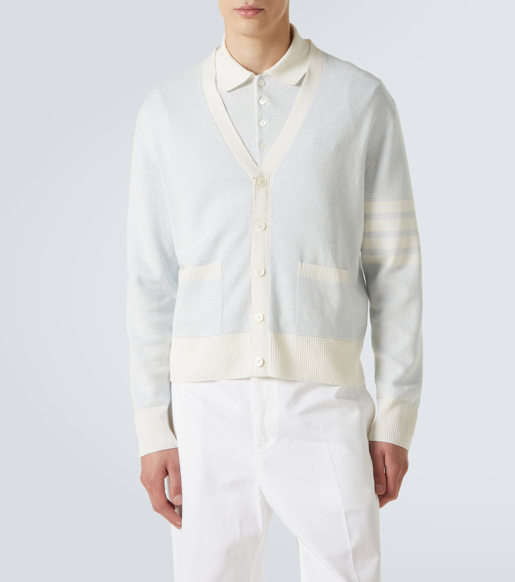 4-Bar linen and cotton cardigan - 3