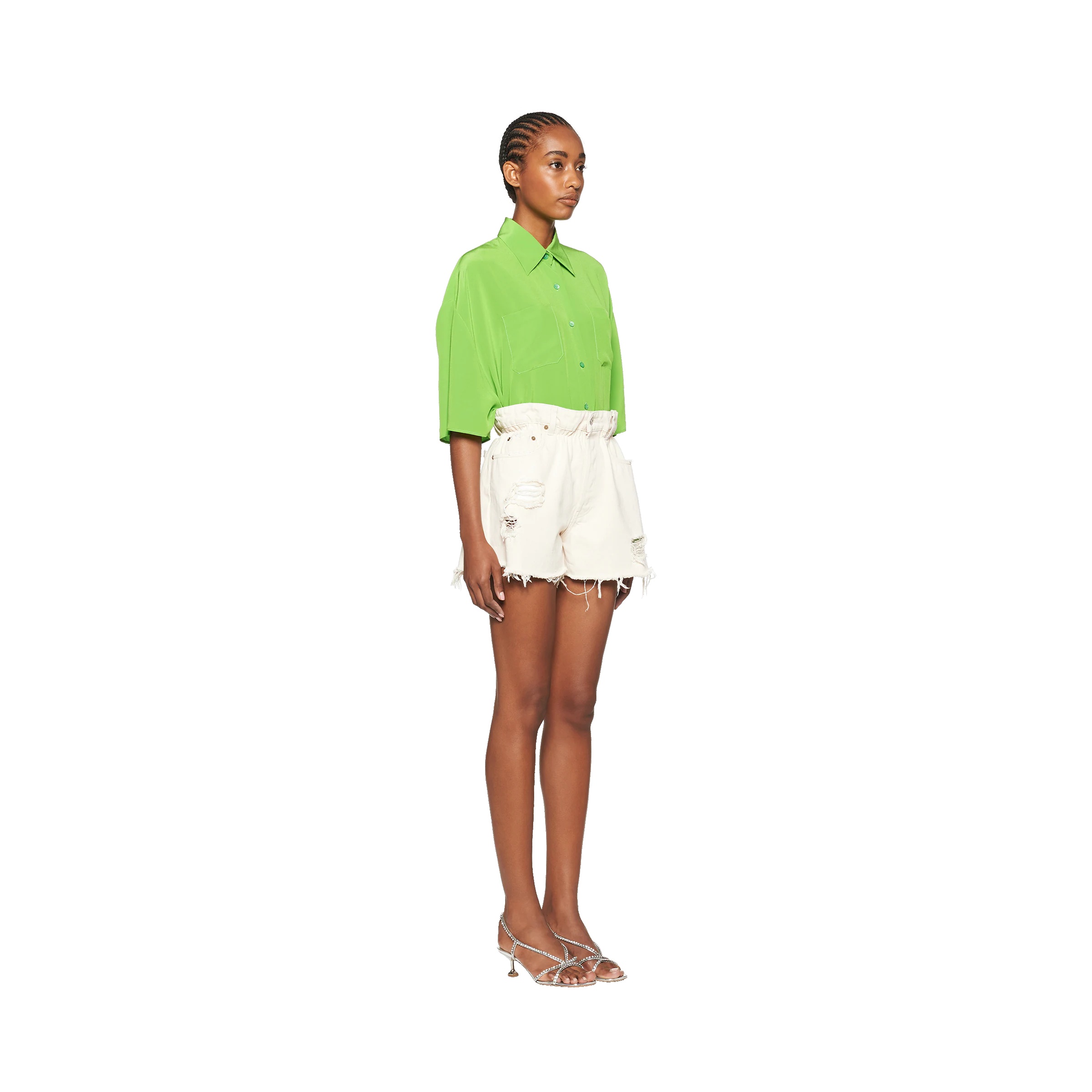Short-sleeved crepe de chine shirt - 3