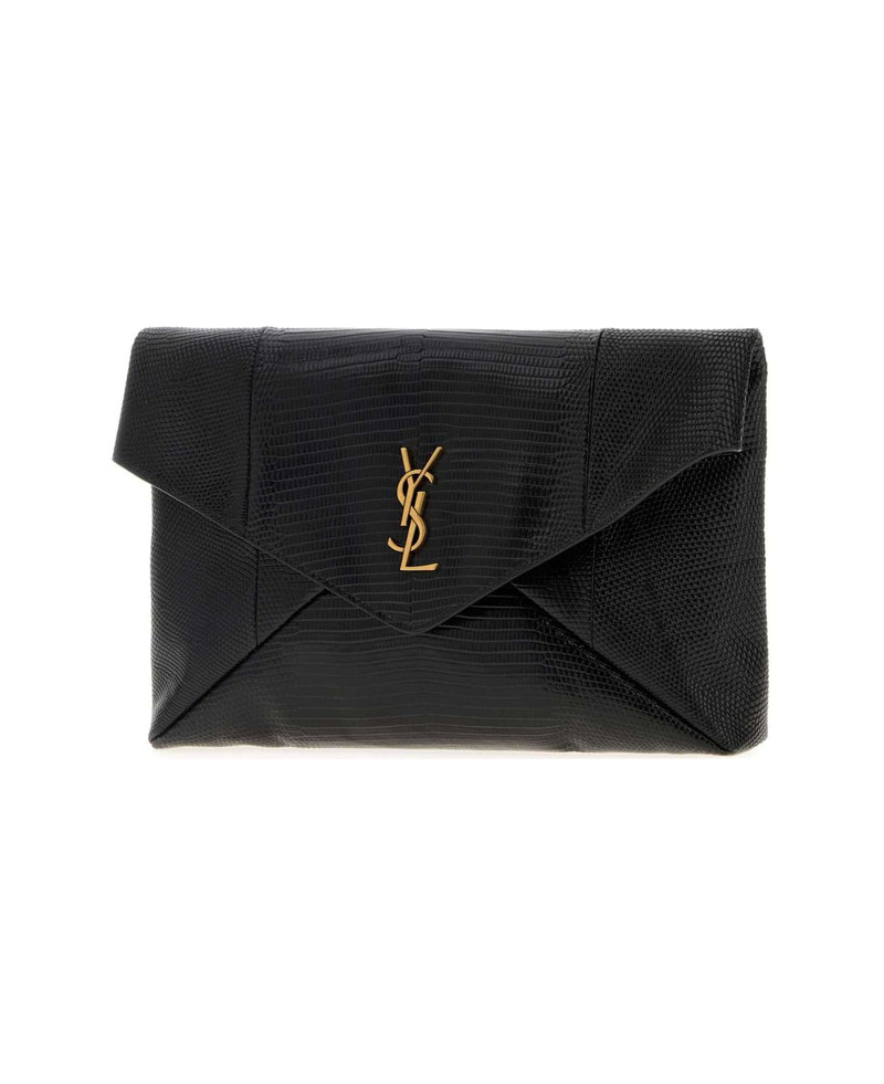 SAINT LAURENT Black Leather Clutch outlook