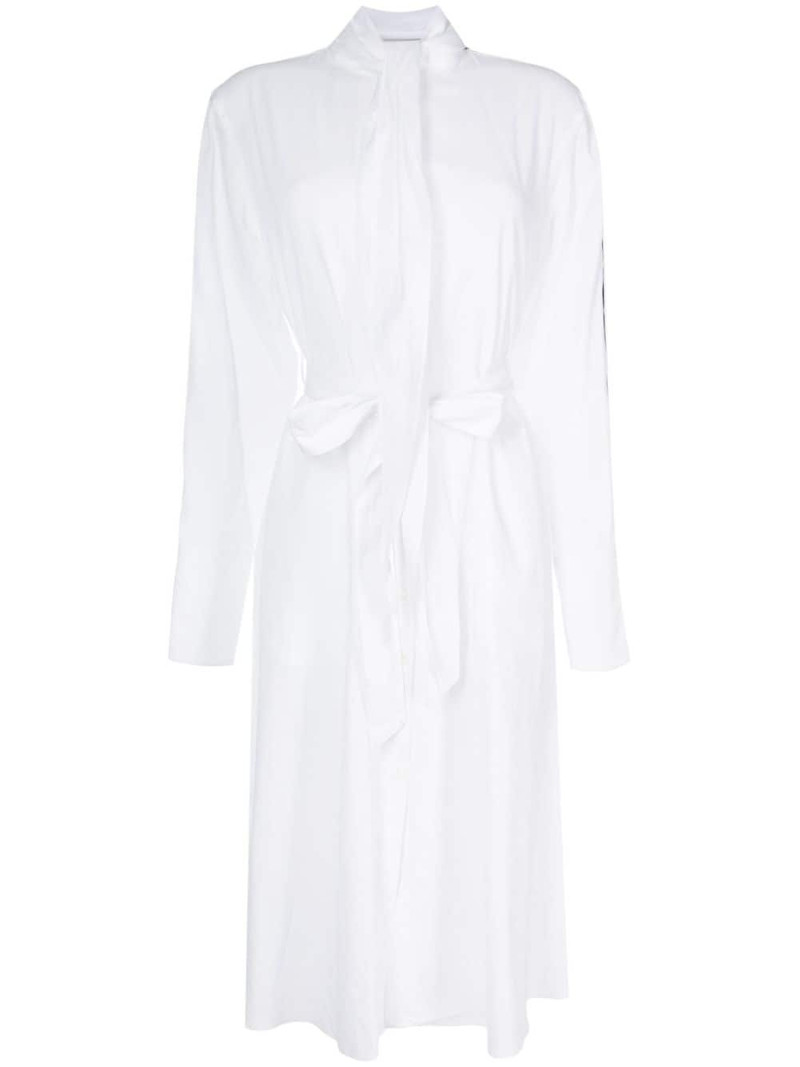 belted-waist button-down dress 1