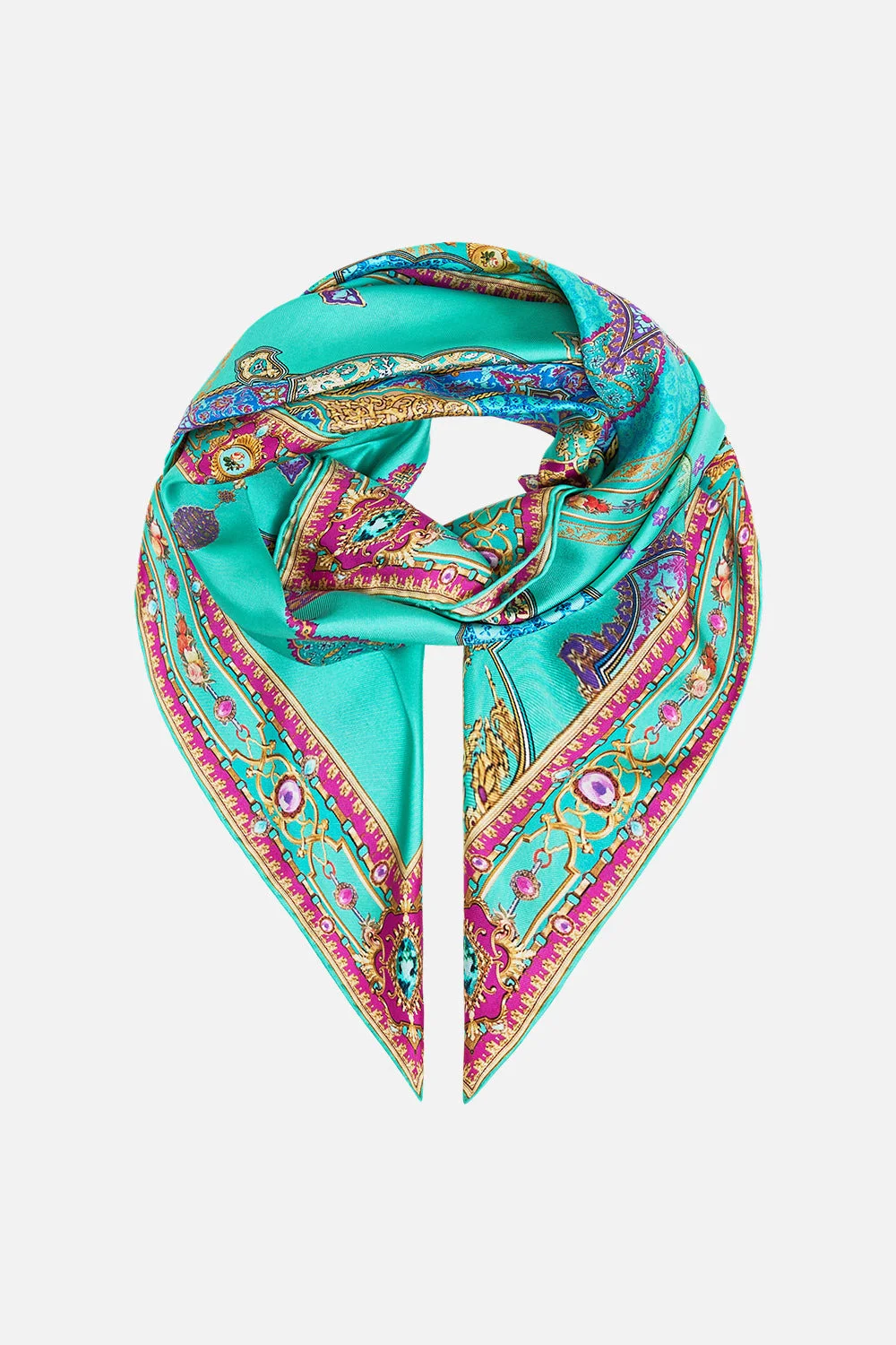 PRINTED SILK TWILL SQUARE SCARF THE CONCUBINES CORRIDOR - 1