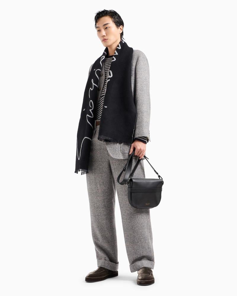 GIORGIO ARMANI Crew-neck jumper in virgin wool, cashmere and bouclé silk outlook