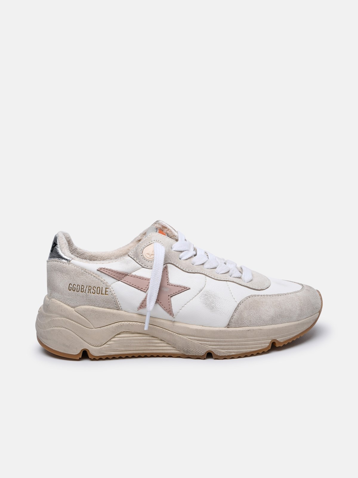 'RUNNING SOLE' WHITE NAPPA LEATHER SNEAKERS - 1