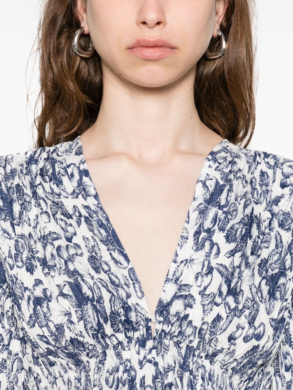 floral-print pleated mini dress - 5
