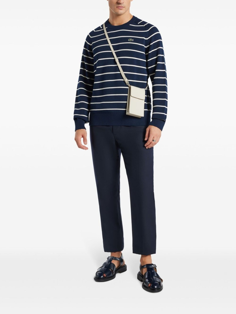 LACOSTE logo-patch striped cotton jumper outlook