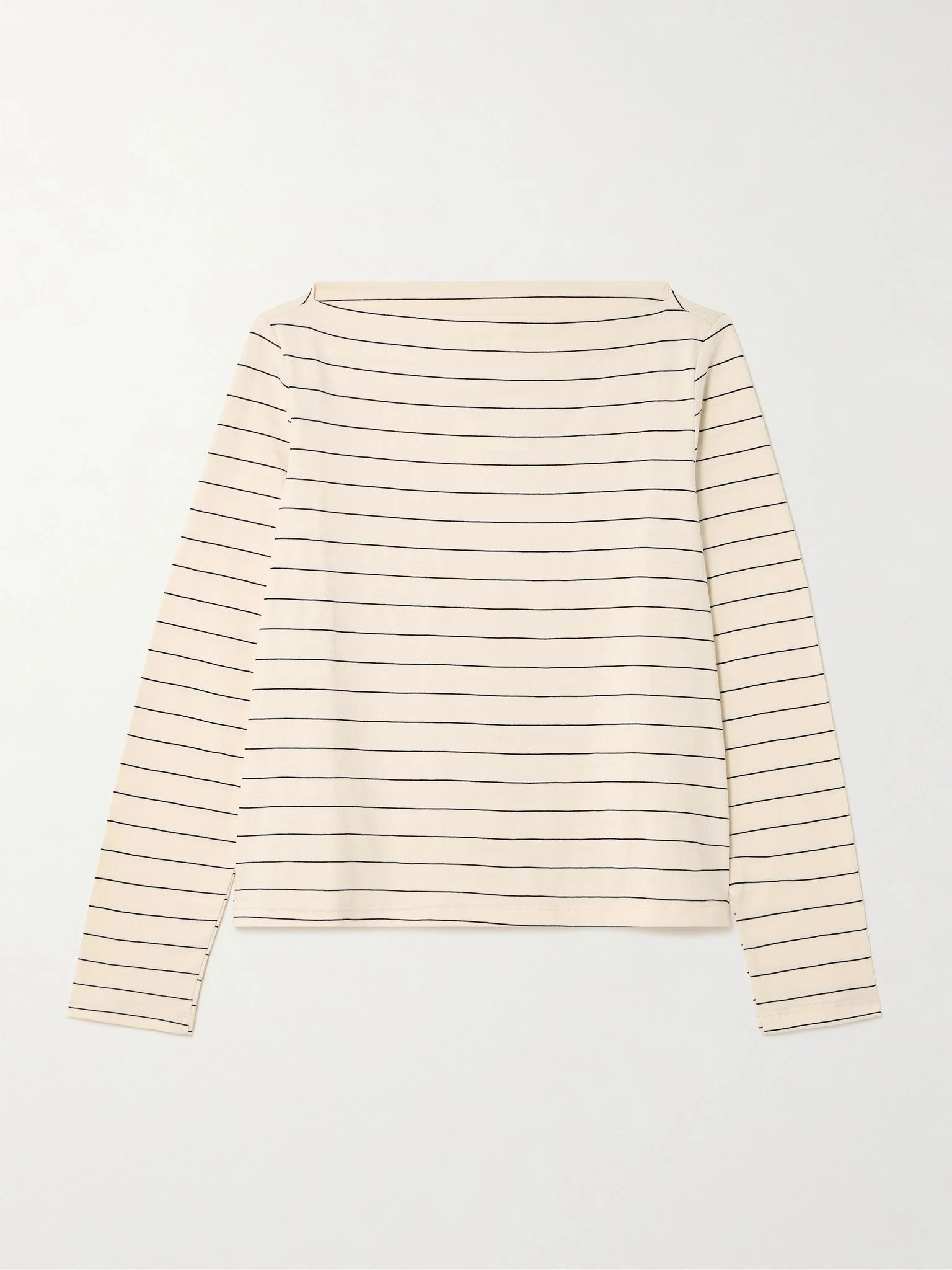 Margo striped cotton-jersey T-shirt Cream - 1
