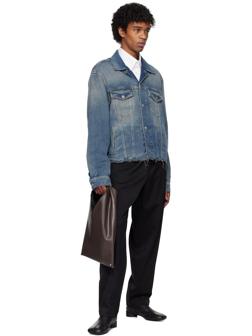 Blue Raw Edge Denim Jacket - 4