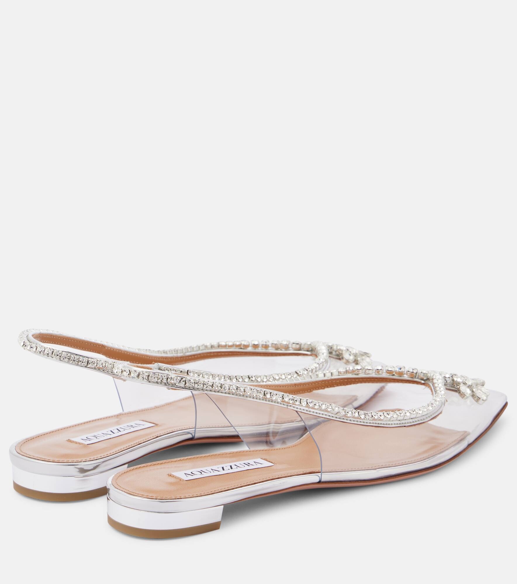 Seduction crystal-embellished PVC slingback flats - 3
